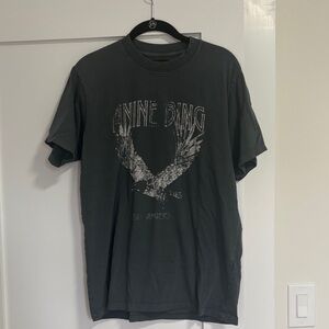 Anine Bing Dark Gray Eagle Tee